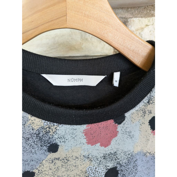 Women's Numph Dress Size M Gray Pink Floral Print - Picture 2 of 3